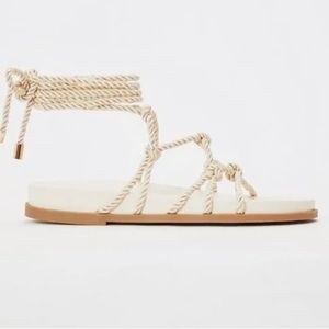 JustFab Knotty Ankle Wrap Gladiator Sandal